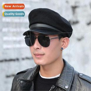 duck cla milary cap flat tongue leather coat shade Autumn