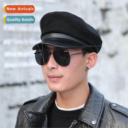 Autumn shade milary coat PU leather duck tongue flat cap cla
