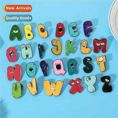 Ins cute quirky cute fun cartoon 26 English alphabet pin per
