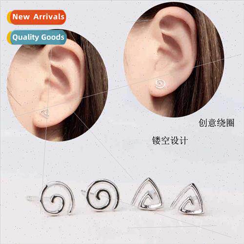 Korea cute rotating triangle earrings Korea simple creative