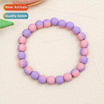 Europe New frosted gradient two-color black gallstone beaded