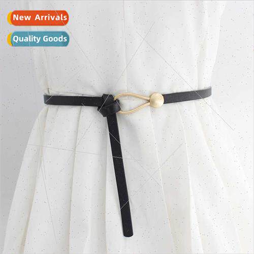 Women fashion teardrop buckle knot belt skirt sweater su coa