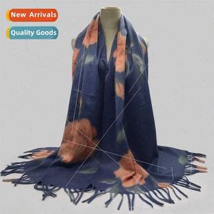 printed scarf new Autumn faux warm monochrome cashmer winter