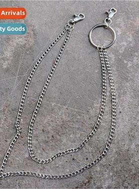 China has hip hop waist chain metal punk lanyard double laye