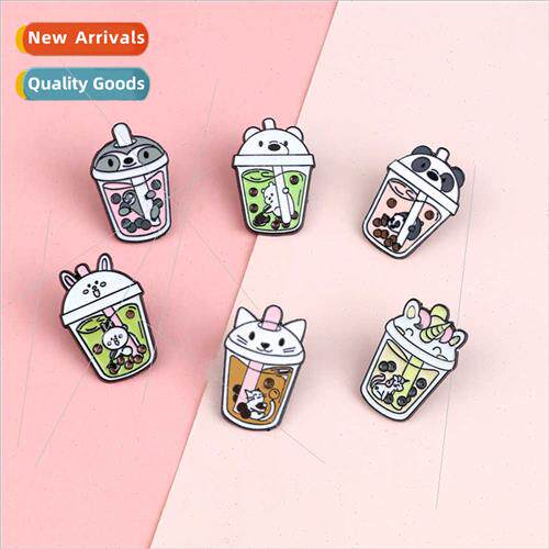 Japan Korea cartoon cute mini animal cup badge creative allo