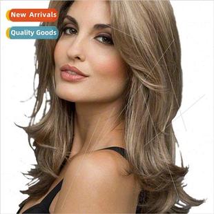 Europe wig new middle parted high temperature silk chemical