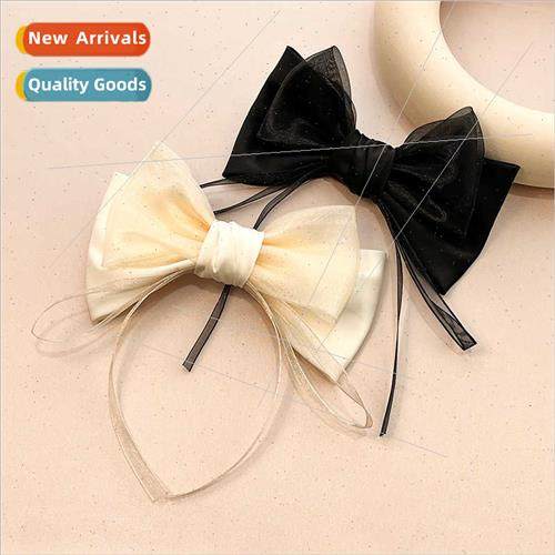 Spring summer  mesh bow ribbon spring clip hair clips female