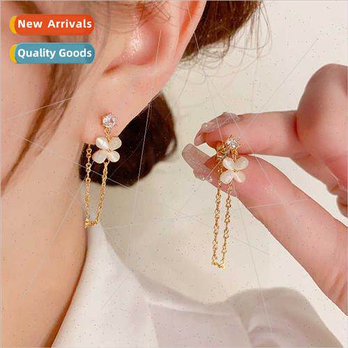 Korea delicate fashion front back wear cat eye zirconia four