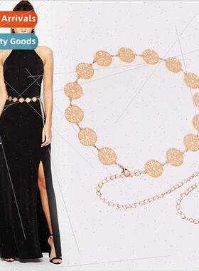 Metal Waist Chain Chain Hollowed Out Circle Decorative Waist