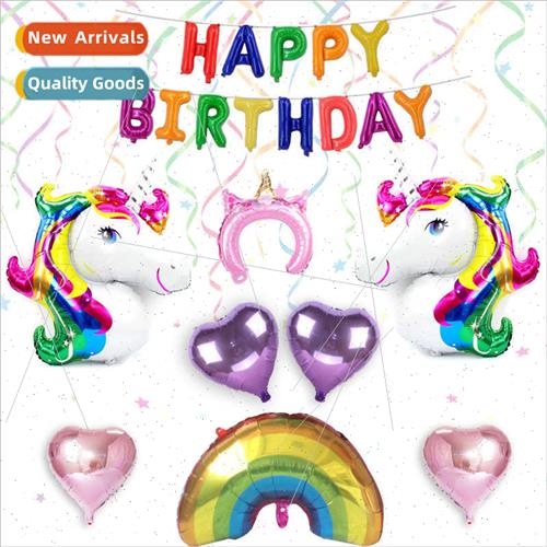 Unicorn Balloon Set Birthday Decoration Backdrop Arrangement