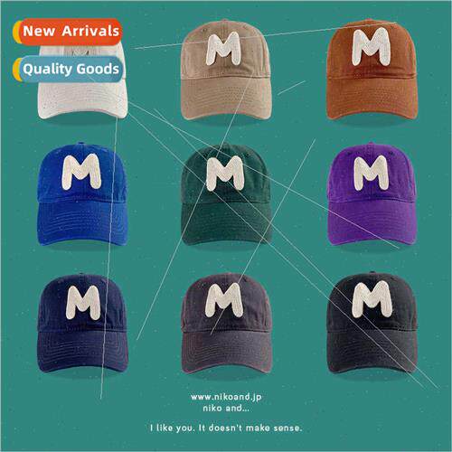 2023 summer new cotton washed baseball cap duck tongue hat m