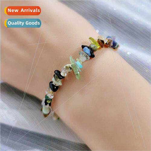 Summer che Colorful Natural Stone Crushed Stone Bracelet Vin