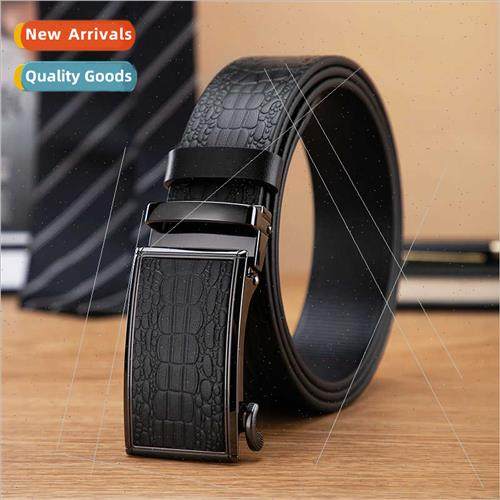 leather belt men  leather leisure toothless automatic buckle