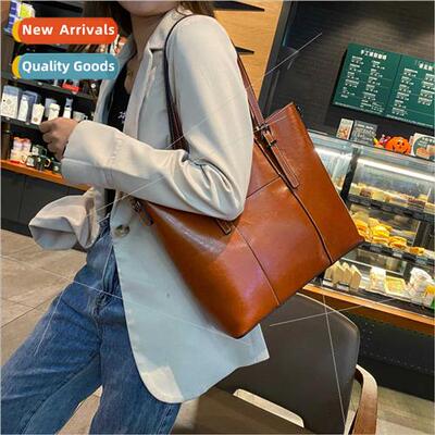 Ladies cowhide shoulder big bag female new fashion hundred l