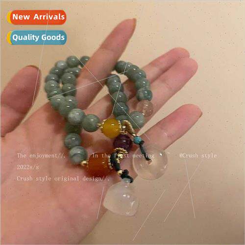 Peace button jade bracelet female summer ins niche premium s