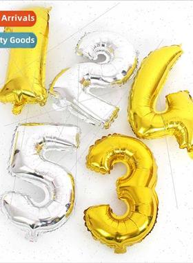 16 inch number aluminum film balloon rose gold silver matte
