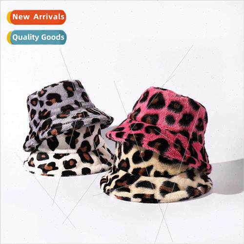 Autumn winter hat female imation rabb hair leopard print fis