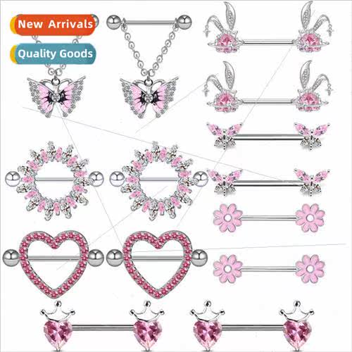 Europe sweet lovely heart-shaped nipple ring fresh fairy nip