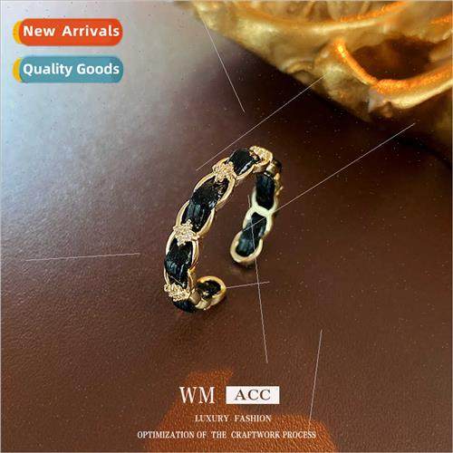 Zirconia Plated Leather Spl Ring French che Index Ring HJewe