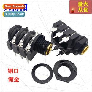 port pin 6.35mm Gold stereo copper straight plated