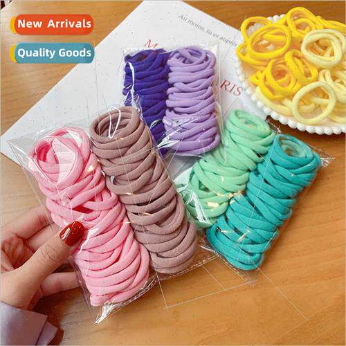 50pcs Girls Gradient Color Seamless Hair Rope Kids Colorful