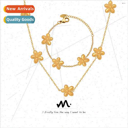 Korea ins gold plated daisy diy sweet flower necklace fashio