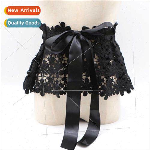 Korea Fashion Lace Hollow Flower Tie Bowknot Halter Skirt Wa