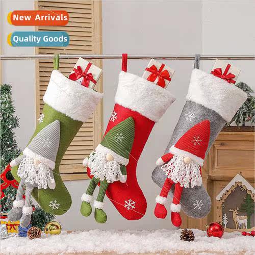 Christmas Faceless Old Man Knted Stocking Christmas Tree Han