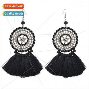 Europe Tassel Earrings Sunflower Oil Drop Pretty Earrings Wo
