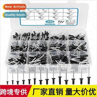 Blind Rivets Flat Black Rou End Aluminum Open 500pcs Set