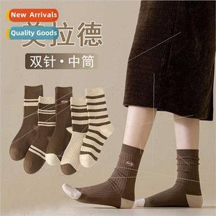 women fall embroidery calf strip Meilad socks new Mid winter