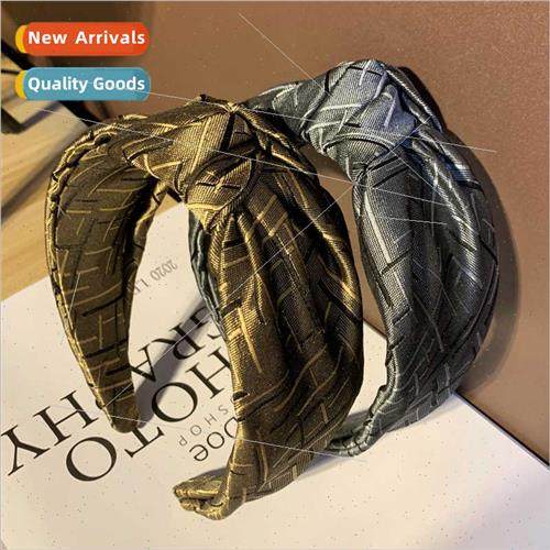Wind hair bands female Korean wide edge FF knot headband ret