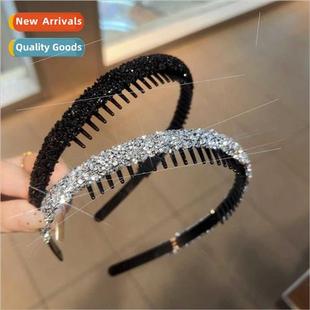 teeth crushed hairpin Crushed band slip hair female diamond