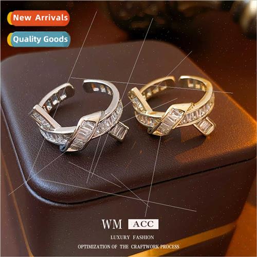 zirconia knot opening ring metal index finger ring fashion h