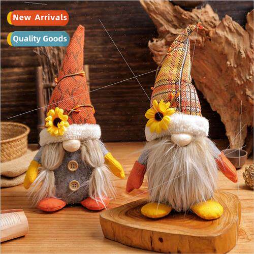 Sunflower Faceless Doll Cute Standing Gnome Figurine Ornamen