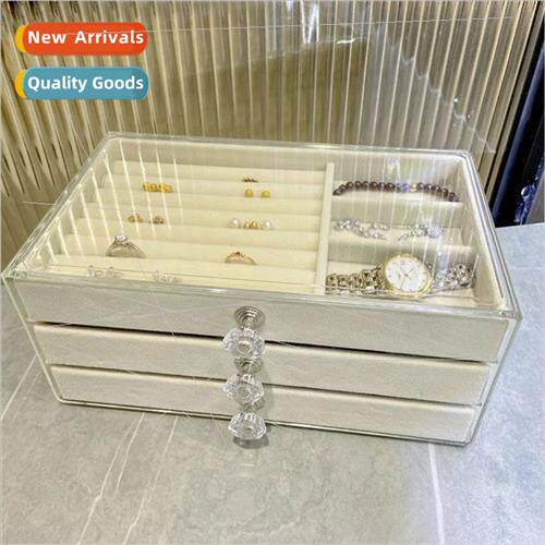 Transparent jewelry drawer storage box anti-oxidation acryli