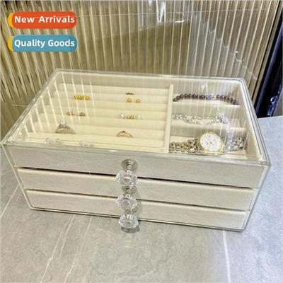 Transparent jewelry drawer storage box anti-oxidation acryli