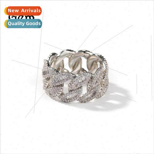 Europe Copper Square Diamond Hip Hop Ring Fashion Set che Me