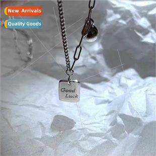 Square Necklace Women Alphabet Collar Small che Chain LUCK
