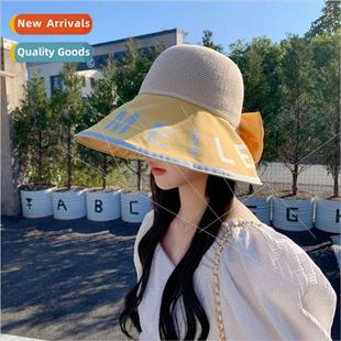 sunshade fisherman sun large ponytail brim bow new hat