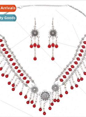 Ethnic wind headdress earrings set Dai Yi ehead chain photo