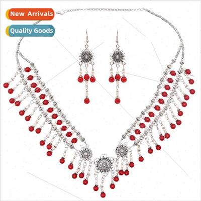 Ethnic wind headdress earrings set Dai Yi ehead chain photo