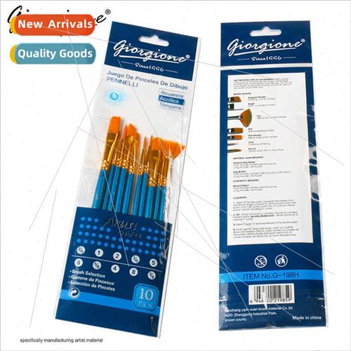 10 pcs oil pastel watercolor acrylic outlining brush set nyl