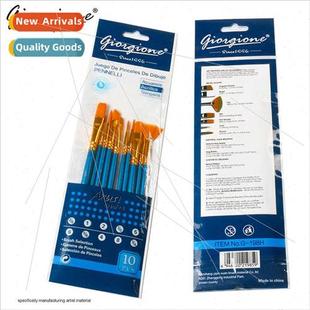 10 pcs oil pastel watercolor acrylic outlining brush set nyl