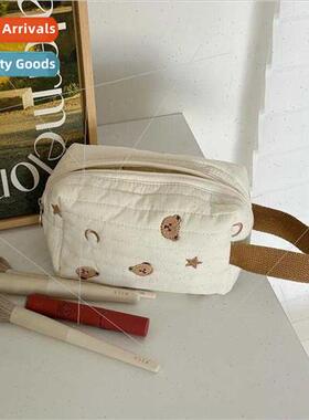 ttle red book embroidery bear cosmetic bag portable large ca