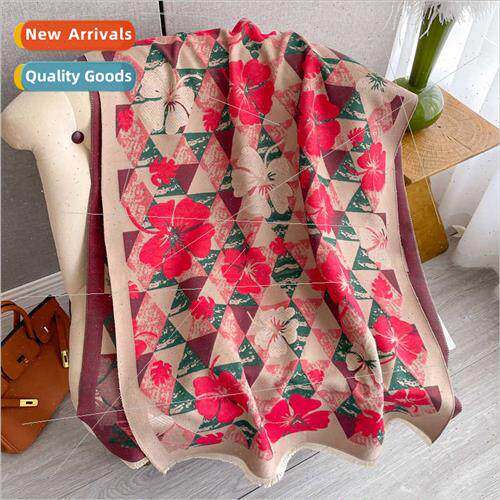 Winter imation cashmere scarf new thickened warm rhombus lat