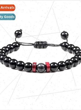 Wooden beads spacer beaded bracelet Glossy tiger eye snowfla