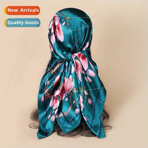 2022 Chinese spring summer new 90CM imation silk large squar