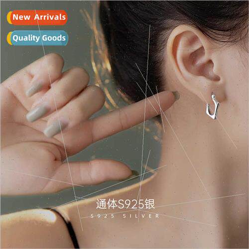 S925 silver niche minimalist geometric earrings female Korea