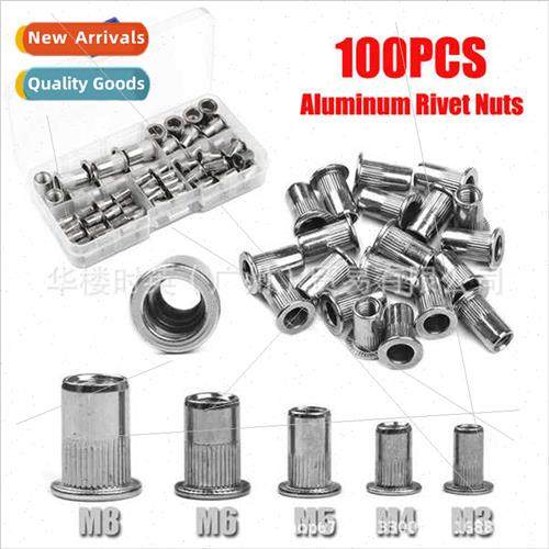 100PCS flat head vertical thread rivet nuts Boxed stainless